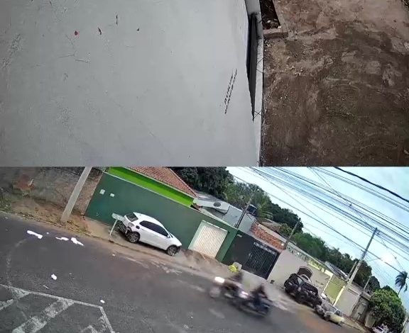 Motocicletas após grave colisão frontal no bairro Jardim Luiza II, em Franca, que deixou motociclista gravemente ferido