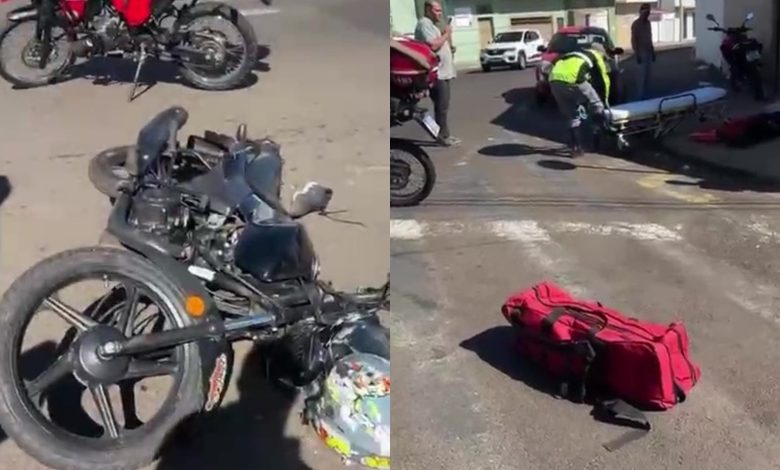 Equipes de resgate atendem vítimas após colisão entre caminhão e motocicleta em cruzamento de Franca