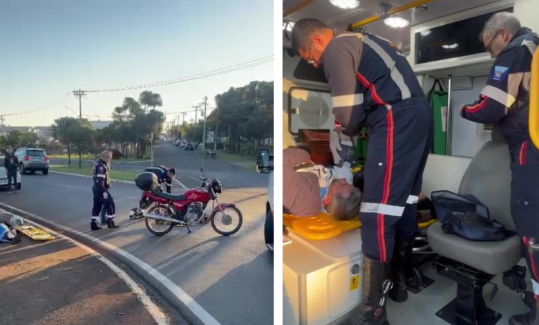 Viaturas do SAMU e veículos envolvidos em dois acidentes registrados em sequência na Avenida Severino Tostes Meirelles, em Franca