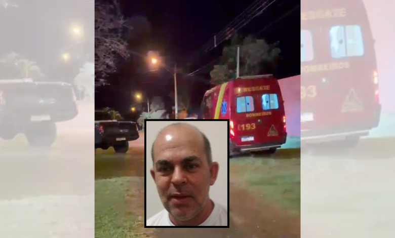 Área isolada para perícia após a morte de um vigilante em condomínio de chácaras na região de Franca
